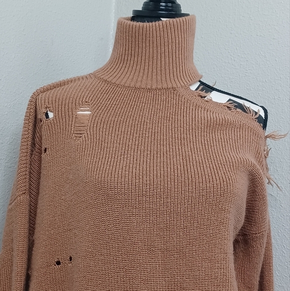 Lovers and Friends Sz XS Arlington Distressed Wool Blend Jumper Sweater - Picture 6 of 14